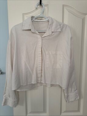 entro Cream Cropped Jean Jacket